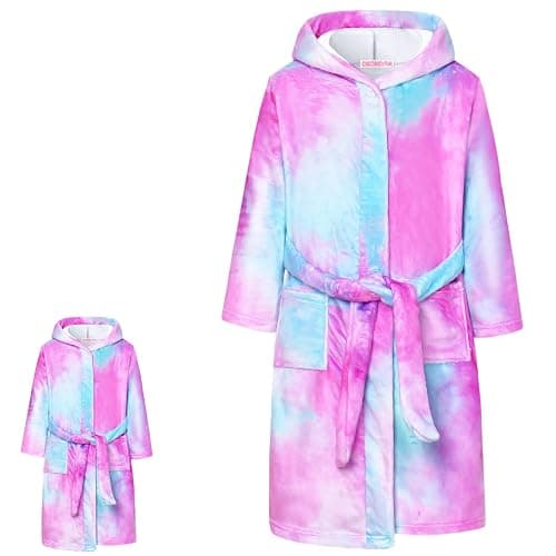 CHILDRENSTAR Matching Girls & Doll Robe Kids Bathrobes Plush Soft Fleece Pajamas Sleepwear - Image 1