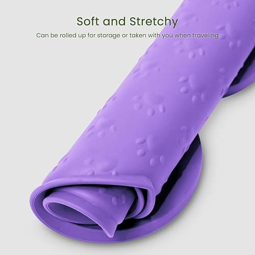 PWTAA Dog Food Mat Anti-Slip Silicone Dog Bowl Mat Thicker Pet Placemat Waterproof Cat Feeder Pad with Raised Edge Puppy Kitten Feeding Mats Suitable Small Medium-Sized Dogs Cats Eating Tray thumbnail 7