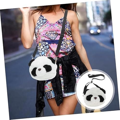 Kawaii Panda Head Plush Bag Crossbody Wallet Shoulder Bag Coin Pouch Accessories Money Bag for Students Teens Girls Boys (Panada) thumbnail 7