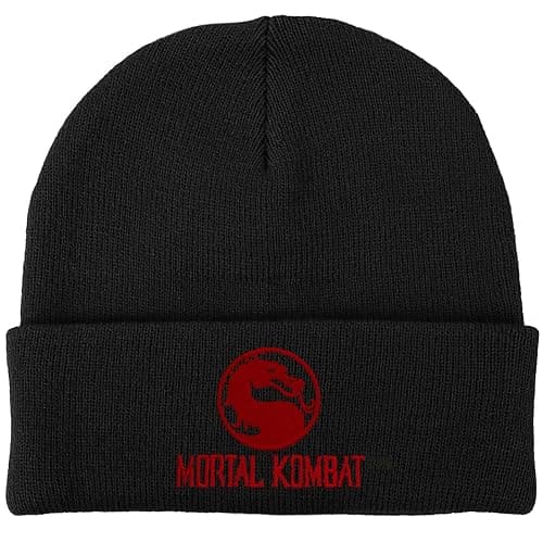 Mortal Kombat Klassic Dragon Logo Knit Beanie - Unisex for Men and Women, Black - Image 1