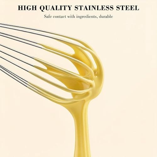 NileHome Stainless Steel Whisk Set 8" 10" 12" Kitchen Whisk Balloon Whisk Kitchen Wisk Wire Whisks for Cooking, Whisking, Blending, Beating, Stirring-3 Pack… thumbnail 4