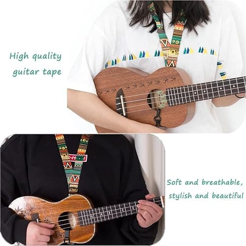 DreamAug Ukulele Strap, Adjustable Mayan Style Ethnic Guitar Strap with Clip, 23"-55" ，for Acoustic Guitar, Electric Guitar, Bass, and Ukulele thumbnail 4