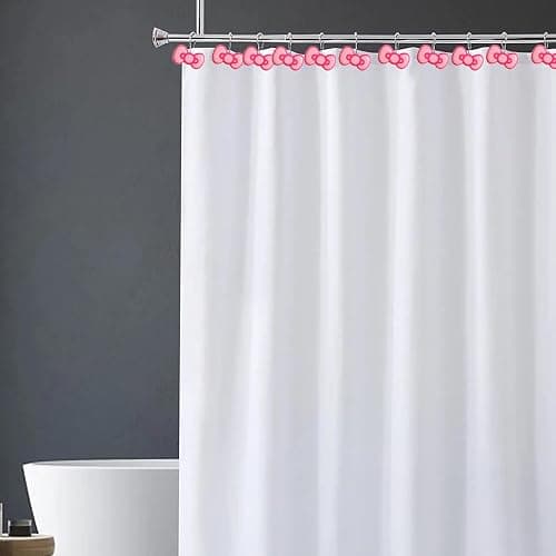 CTOHN 12-Piece Pink Bow Shower Curtain Hooks, Cute Stainless Steel Decorative Shower Hangers Rings for Bathroom Decor thumbnail 4