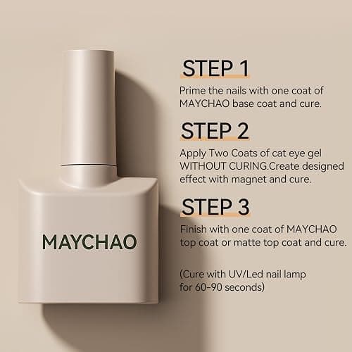 MAYCHAO 15ML Cat Eye Gel Nail Polish 1Pc Aurora Mermaid 10 Gel Polish with Magnet Soak off Holographic Magnetic Nail Polish for Nail Art Manicure Salon DIY at Home, 0.5 OZ thumbnail 7
