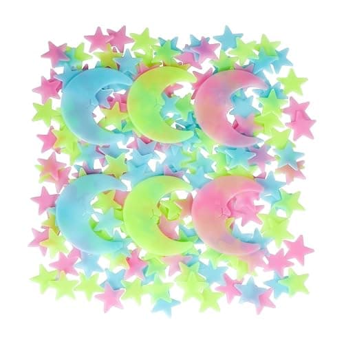 200 Pcs Glow in The Dark Stars,Realistic Stars for Ceiling,Large 3D Glowing Wall Decor for Fantastic Wall Star Stickers Bedroom，Wall & Ceiling Room Decor for Boys and Girls - Image 1