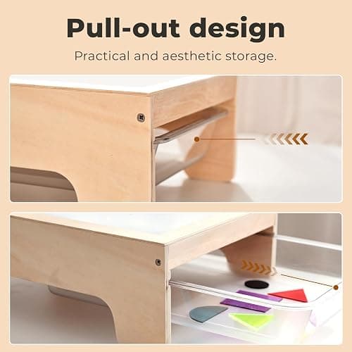 Light Table for Kids -Sand Painting Light Box All-in-One Sandbox Alternative with Tracing Light Box, 10 Dimming Levels & 50+ Pieces(USB) thumbnail 7