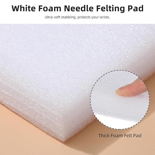 TEHAUX 6pcs Needle Felting Foam Pads - Dense Foam Felting Mat for DIY Crafts, 7.87 X 5.90 X 1.18 Inches, White Sponge Pad for Manual DIY Craft thumbnail 6