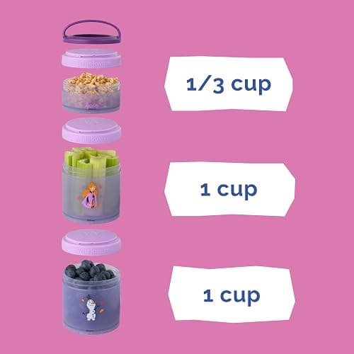 Whiskware Disney Princess Frozen, Stackable Snack Containers for Kids, Durable Food Storage Containers for Daycare, Car, and Airplane Travel, Dishwasher Safe, Anna and Olaf thumbnail 5