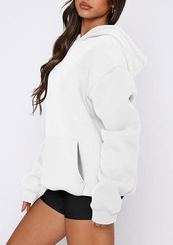 onlypuff Women Hoodies Casual Pullover Long Sleeve Sweatshirt Kangaroo Pocket Drop Shoulder Sweater thumbnail 3