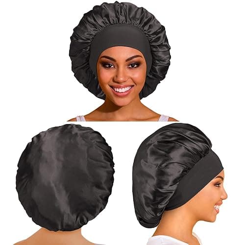 2 Pieces Bonnet Satin Cheveux Nuit, Bonnet en Soie pour Femme thumbnail 5
