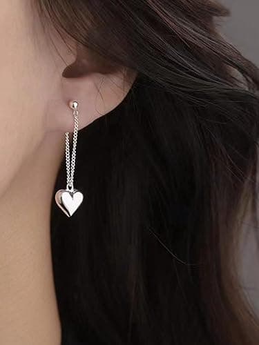 Heart Dangle Earrings for Women – Trendy Asymmetrical Drop Earrings in Gold, Silver or Rose Gold – Mismatched Statement Jewelry for Gifts & Parties thumbnail 2