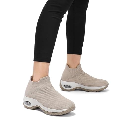 HKR Women's Walking Shoes Arch Support Non Slip Work Shoes Breathable Knit Upper Lightweight for Plantar Fasciitis thumbnail 9