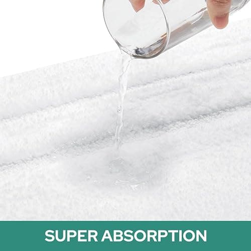 HOMEIDEAS Bathroom Rugs Sets 3 Piece, Super Soft and Absorbent Non Slip Microfiber Toilet Bath Mat with U-Shaped (White) - Loop- White thumbnail 4