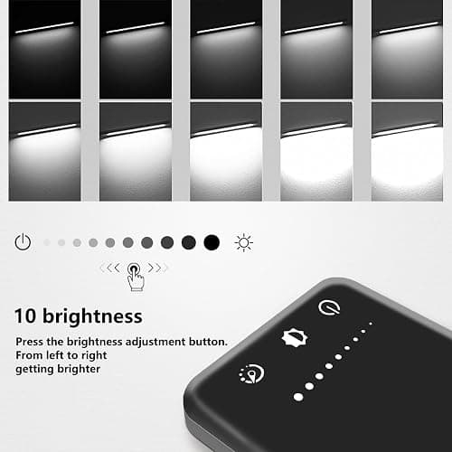 White crown LED Desk Lamp Dimmable Table Lamp Reading Lamp with USB Charging Port, 5 Lighting Modes, Sensitive Control, 30/60 Minutes Timer (Black, First-Generation) thumbnail 3
