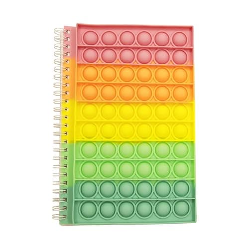 MOEPAK Lined Journal Notebooks Painting Home Office Writing Notes Silicone Cover Bubble Lined Spiral Notebook Relax Journal - Image 1