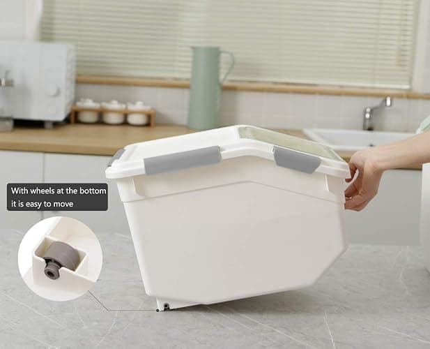CITY BABY 2 Pack Airtight Flour Storage Container With Scoop,Dry Food, Sugar, Baking Supplies,Rice Container Set -BPA Free- Pet Food Storage Container,Dog Cat Birds Food Bin(13LB) thumbnail 5