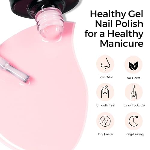 TOMICCA UV Nagellack Set, 4 Farben Milchig Weiß, Rosa Gel Nagellack Für UV Lampe Soak-Off UV/LED für Nagelstudio & DIY Home, 8ML thumbnail 3