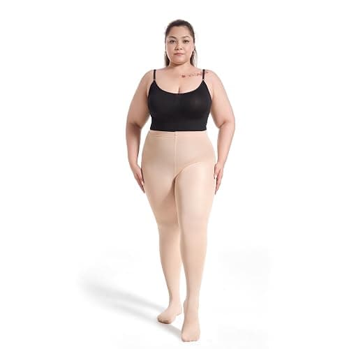 Frola Plus Size Fleece Lined Tights Women Winter Warm Thermal Tights, 11+ Colors High Waisted Opaque Pantyhose thumbnail 4