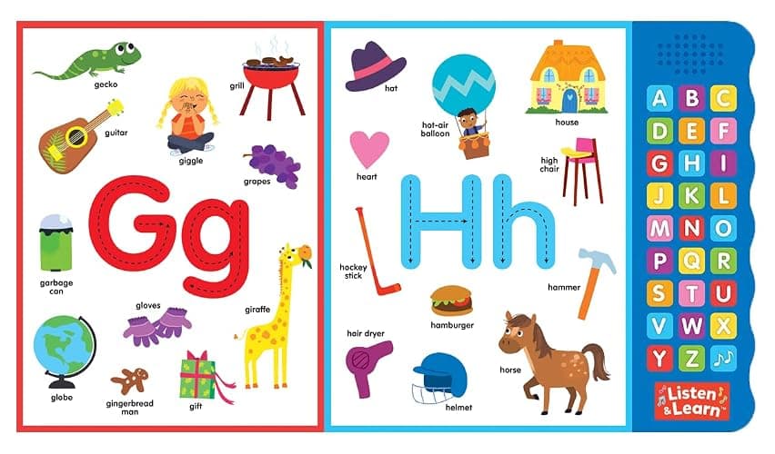 Let’s Learn ABCs – Interactive Toddler Sound Book with 27 Buttons | Tracing, Alphabet Song, Children's Board Book | Learn Letters & First Words | Fun Learning Activities for Boys & Girls thumbnail 5
