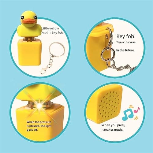 Quackey Fidget Toy That Quacks Quacking Duck Fidget Toy Keychain Stress Reliever Squeaky Anxiety Stress Relief Toy Duck Keyboard Keycaps That Quack Button Fidget Key Board Clicker Sensory Toys thumbnail 4