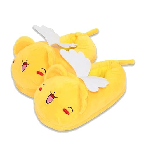 Roffatide Anime Cardcaptor Sakura Fuzzy Slippers Cerberus Kero Chan House Slippers Closed Toe Open Back Foam Slippers with Rubber Sole for Women Man One Size - Image 1
