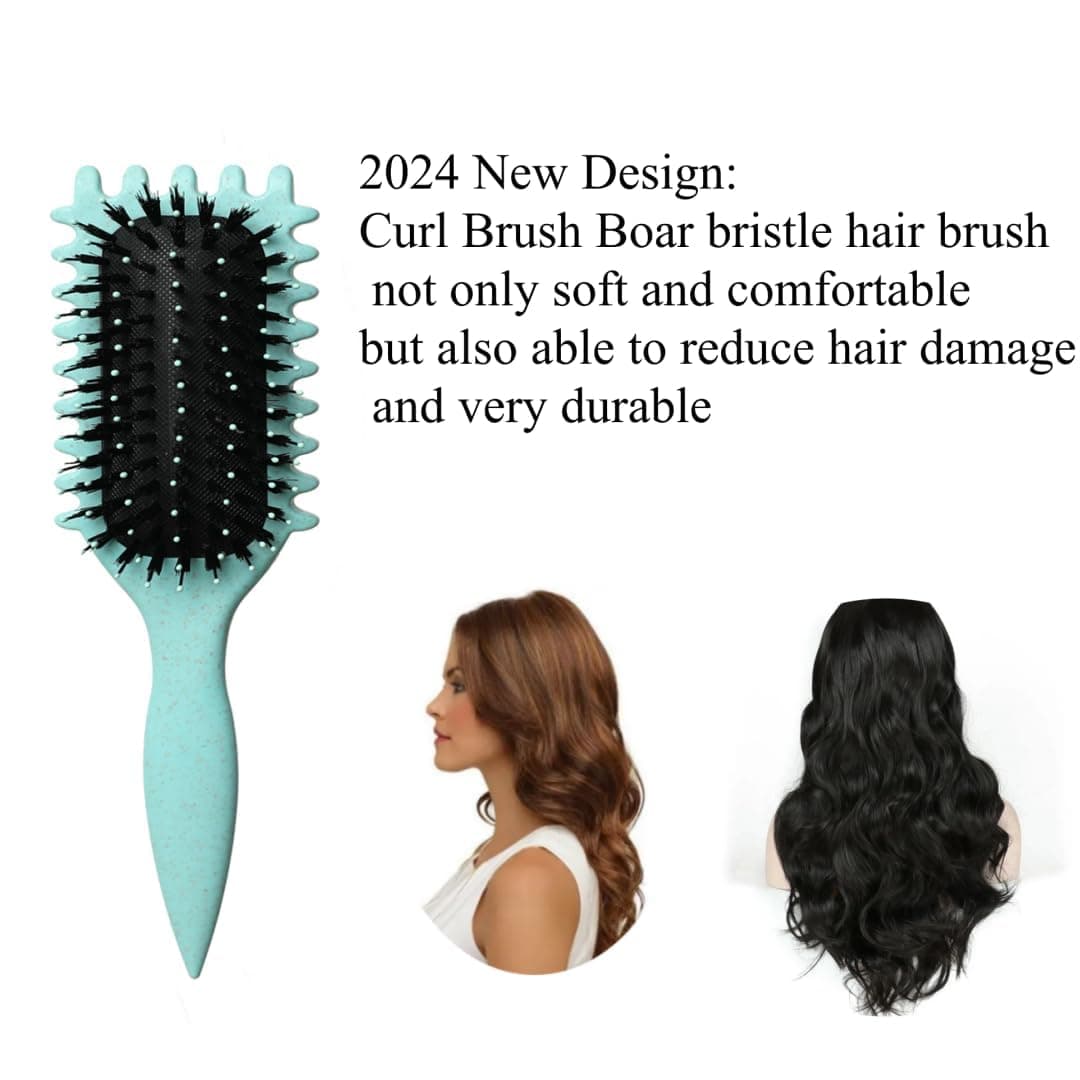 Xkey Curly Hair Brush for Detangling and Styling - Bounce Curl Define Brush (Green) thumbnail 4