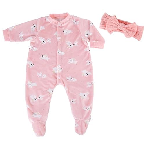Aori Reborn Baby Dolls Clothes 22 Inch 2 Pcs Pink Outfit Set for 20-22 Inch Realistic Reborn Girl Doll - Image 1