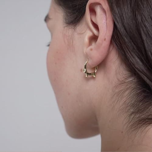 RUKYF Gold Plated Star,Koi Fish & Dachshund Hoop Earrings - Cute Animal Huggie Earrings for Women - Hypoallergenic, Dainty & Lightweight - Gift for Pet Loves thumbnail 6