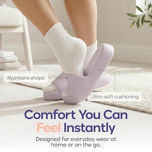 MellowSoft Cloud Slides for Women & Men, Thick Shock-Absorbing Sole | Ultra Soft CloudFoam Cushioning Slides, Lightweight Anti-Slip Recovery Sandals for Indoor & Outdoor Comfort thumbnail 6