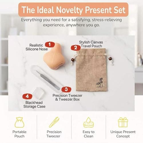 Portable Pimple Popping Toy, Realistic Silicone Nose Pimple Popper Toy, Refillable Blackhead Popping Toys for Stress Relief, Anxiety Distraction, Sensory Satisfaction, Couples Novelty Play (Beige) thumbnail 3