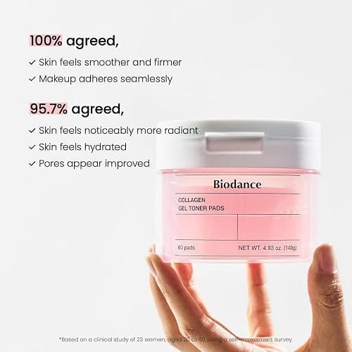 Biodance Collagen Gel Toner Pads, Pore Minimizer for Face, Improving Elasticity, Plumping Toner Pads for Sensitive Skin, Korean Skincare, Stocking Stuffers for Teen Girlsㅣ4.93 fl.oz.(140g)*60Pads thumbnail 5
