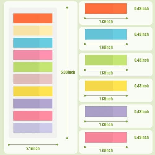 BukSuk 3600Pcs Multi-Colored Writeable and Repositionable Book Flags Strip - Annotating Tabs, Book Markers, Sticky Tabs, Morandi Page Markers thumbnail 3