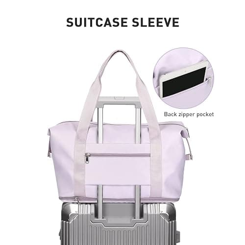Travel Duffel Bag, Sports Tote Gym Bag, Shoulder Weekender Overnight Bag for Women - A2-purple-expandable - X-large thumbnail 5