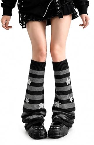 Moon Wood Leg Warmers Y2K for Girls Women Kawaii Harajuku Flared Knitted Leg Warmer Rave Goth Cute Lolita Socks for Halloween - Image 1
