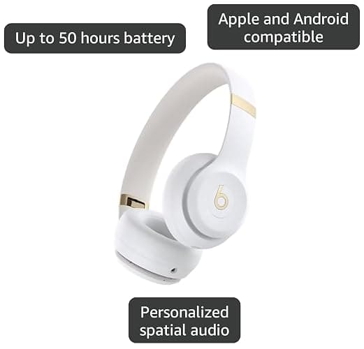 Beats Solo 4 - Wireless Bluetooth On-Ear Headphones, Apple & Android Compatible, Up to 50 Hours of Battery Life - Warm White thumbnail 3