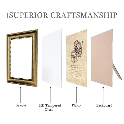TKYGU 5x7 Picture Frame with Real Glass, 4 set Ornate Vintage Picture Frames for Wall or Tabletop Display, Gold 5 x 7 Frame for Wall home best gift thumbnail 4