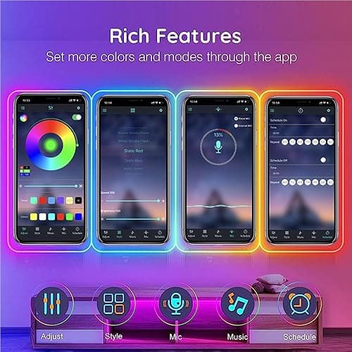 Gziztx LED Neon Lights Strip 10M LED Strip Light with Remote and APP Control, Waterproof Flexible RGB Neon Strip Lights for Bedroom, Game Room, Indoor and Outdoors thumbnail 6
