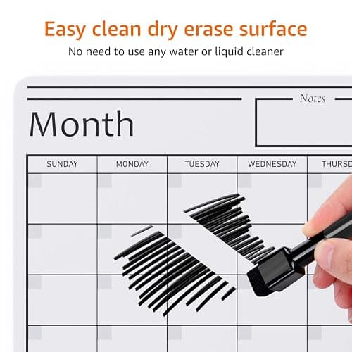 Amazon Basics Magnetic Dry Erase Whiteboard Calendar, 12" x 17", Includes 4 Markers And Eraser thumbnail 7