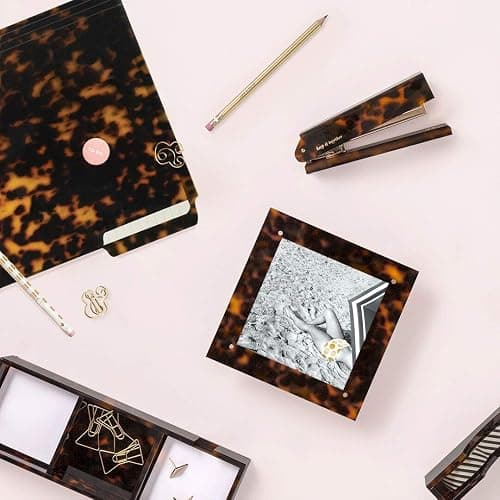 kate spade new york Set of 6 File Folders, Tortoise Shell | Pack of Standard Size Plastic, Durable, Thick Document Organizers with Tabs for Cute Office Decor and Organization thumbnail 2