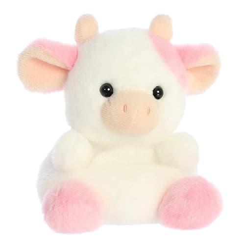 Aurora® Adorable Palm Pals™ Belle Strawberry Cow™ Stuffed Animal - Pocket-Sized Play - Collectable Fun - Pink 5 Inches thumbnail 2