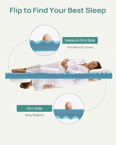 Releep 3 Inch Twin XL Gel Mattress Topper for College Dorm, Cooling Firm Bed Topper for Pressure Relief, Orthopedic Support Mattress Topper with Non-Slip Washable Cover, CertiPUR-US Dorm Bed thumbnail 3