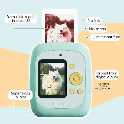 kiimento Ink-Free Instant Print Camera P2 Mint + Two 120-Prink Pack thumbnail 2