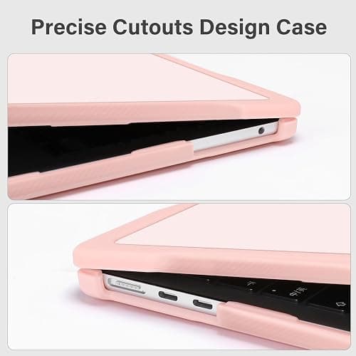 MOSISO Compatible with MacBook Air 13 inch Case 2025 2024 2023 2022 M4 A3240 M3 A3113 M2 A2681, Soft TPU Bumper Anti-Fingerprint Hard Case&Keyboard Cover for MacBook Air 13.6 inch Case, Pink thumbnail 3