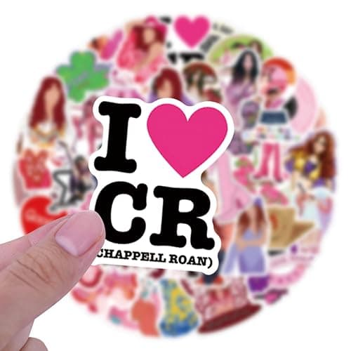 50PCS Chappell Singer Roan Stickers,Water Bottle Stickers Waterproof Vinyl Decals, Singer Stickers for Laptop, Phone, Journal, Skateboard, Guitar, Bike (a) thumbnail 7