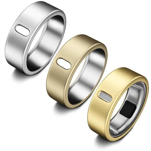 ZOOROO 3 Stück Ringe Cover Kompatibel mit Oura Ring Gen 4/Gen 3 Horizon/Heritage/Ultrahuman Schutz, Abriebfestes Matt TPU Schutzhülle für Oura Protector Zubehör(Größe 7,Champagner Gold+Silber+Gold) - Image 1