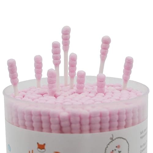 HOMEFOX Pink Cotton Swabs Spiral - 400 Count Organic Cotton Buds Double Side Tightly Wrapped Cotton Tips Paper Stick Soft Gentle Lint-Free Cruelty-Free, Round & Spiral (Pink) thumbnail 3