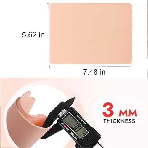 10Pcs Tattoo Skin 3MM - Urknall Fake Skin Blank Tattoo Practice Skins Double Sides Fake Skins Tattooing for Beginners and Tattoos Artists Tattooing Supplies thumbnail 2