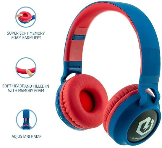 Headphones for Kids, PowerLocus Bluetooth Headphones, Kid Headphone Over-Ear with LED Lights, Foldable Headphones with Microphone,Volume Limited, Wireless and Wired Headphone for Phones,Tablets,PC,TV thumbnail 2