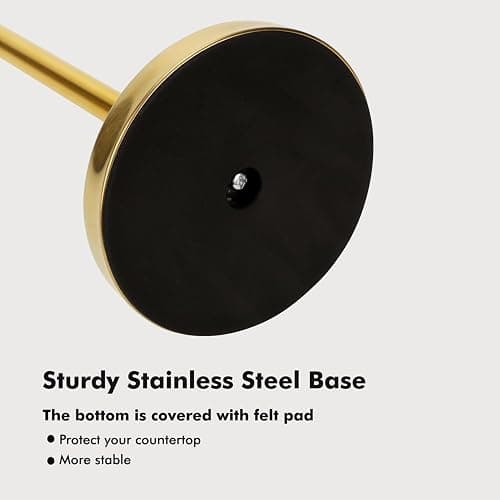 Fatizon Paper Towel Holder Stand, Gold Paper Towel Holder Countertop, with Weighted Base for One-Handed Operation (Gold) thumbnail 6
