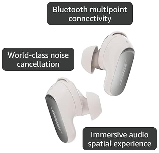 Bose QuietComfort Ultra Earbuds (2nd Gen) - Wireless Noise Cancelling Earbuds with Mic, Immersive Audio, USB-C Charging, Up to 6 Hours Battery, IPX4 Rating, White Smoke thumbnail 3